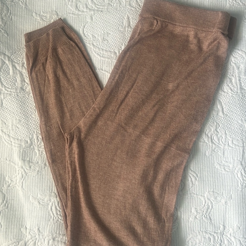 Mango Beige Knit Leggings Medium